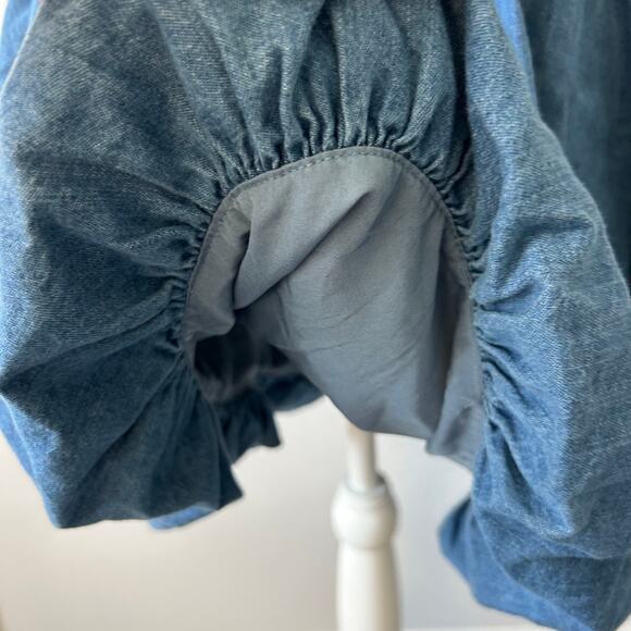 NWT American Eagle Denim Bubble Dress Strappy Mini Dress Country Western Small - Picture 8 of 11